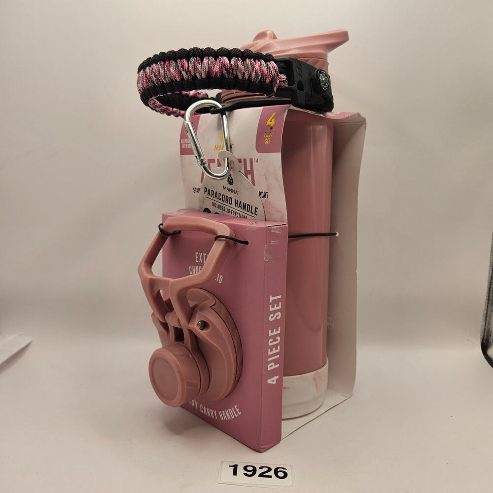 HYDRAGEAR 32oz ZENITH TUMBLER 4 PIECE PINK WATER BOTTLE NIB